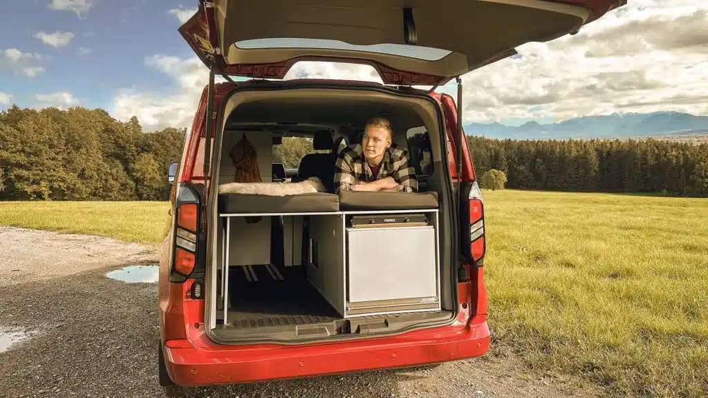 Tourneo Transit Custom camping modules heavy-duty pull-out Arco double bed